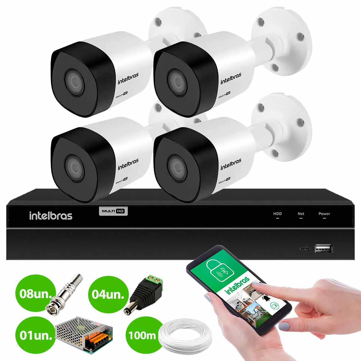 Kit 4 Câmeras Bullet HD Intelbras